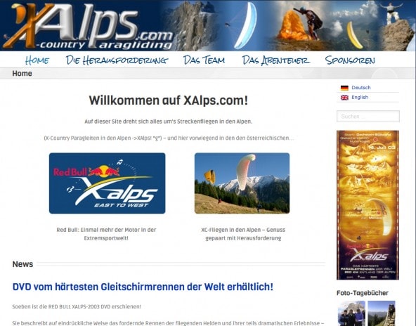 Red Bull XAlps 2003 - unsere Teilnahme in neuem Gewand!