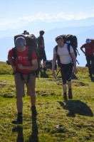 Einzug der Gladiatoren um 8:20 Uhr; man beachte die Bummerl am Alpenhauptkamm
